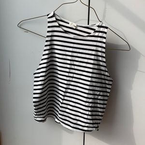 Black & White Striped Crop Top